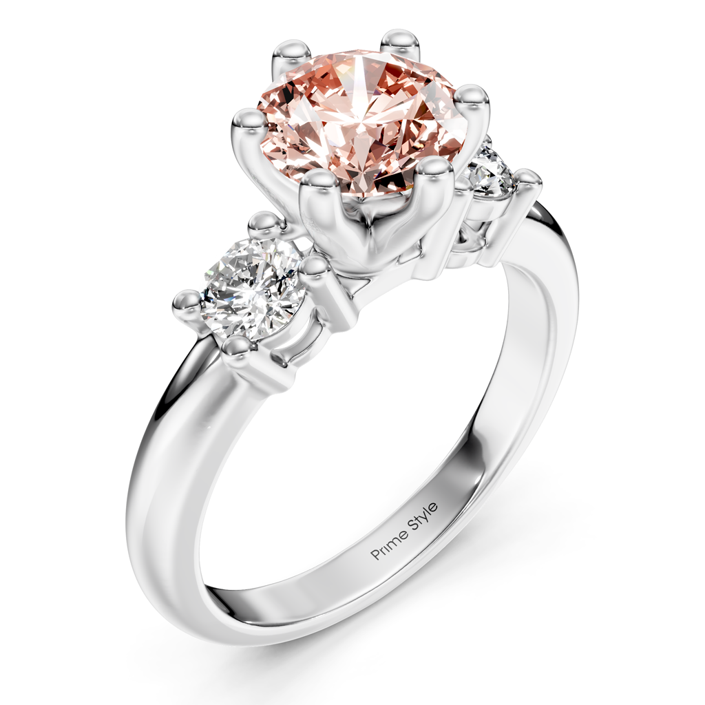 1.40-4.40 CT Round Cut Fancy Pink Diamonds - Engagement Ring
