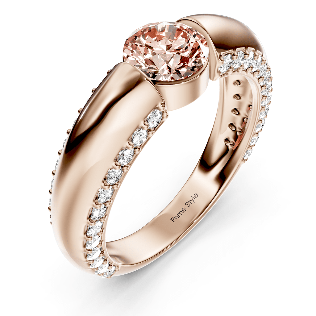 1.65 - 4.65 CT Round Cut Fancy Pink Diamonds - Engagement Ring - Primestyle.com