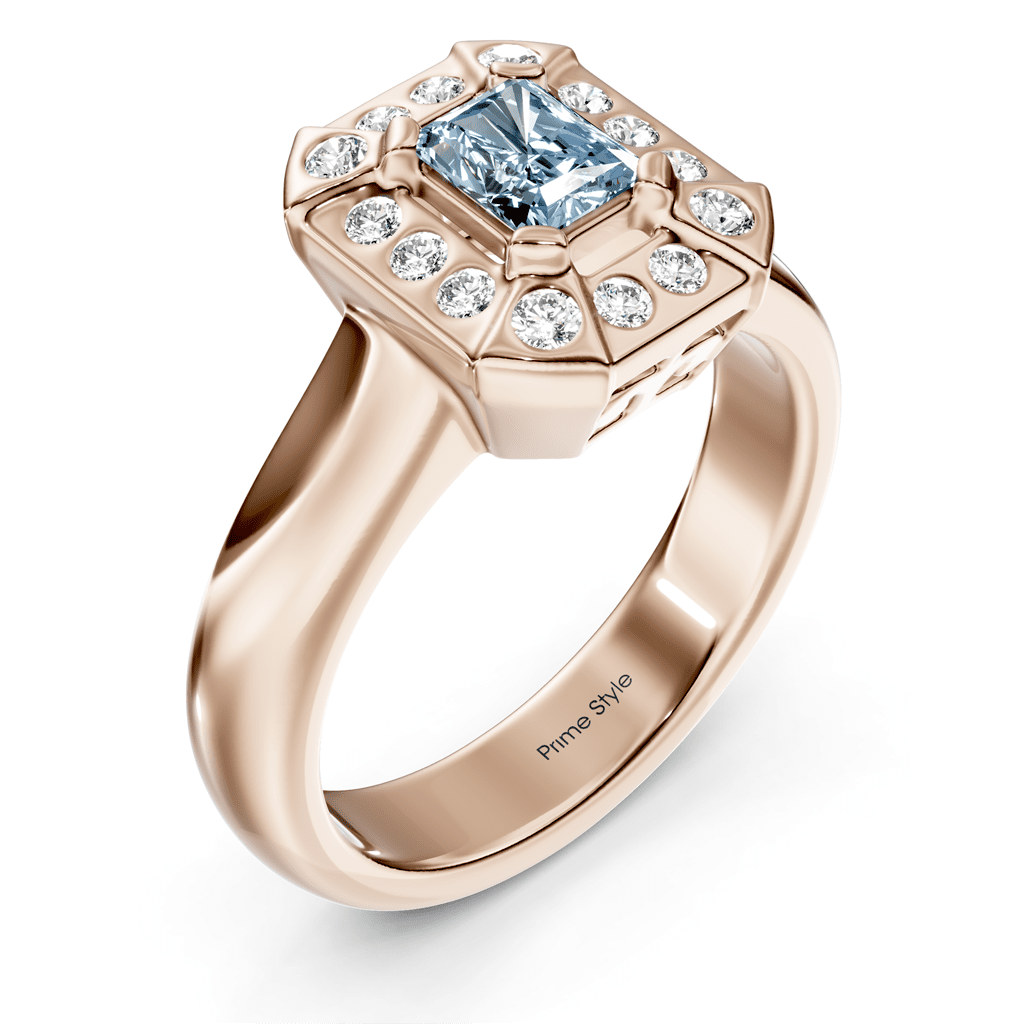 1.16-4.16 CT Radiant & Round Cut Fancy Blue Diamonds - Engagement Ring