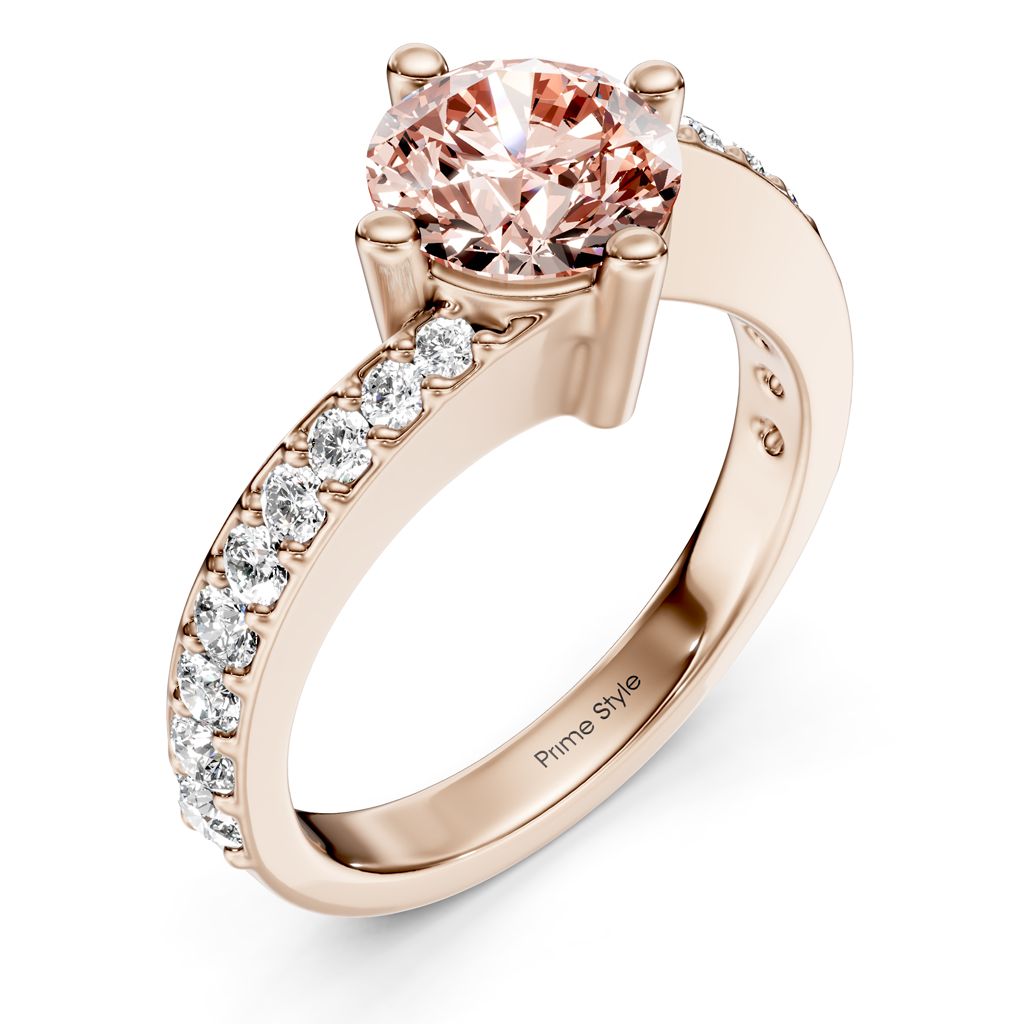1.35-4.35 CT Round Cut Fancy Pink Diamonds - Engagement Ring
