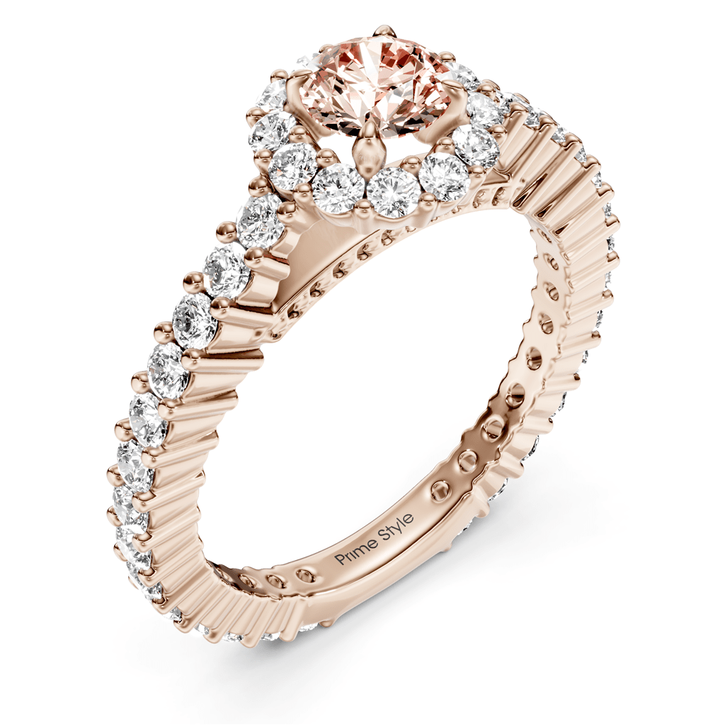 1.85 - 4.85 CT Round Cut Fancy Pink Diamonds - Engagement Ring - Primestyle.com