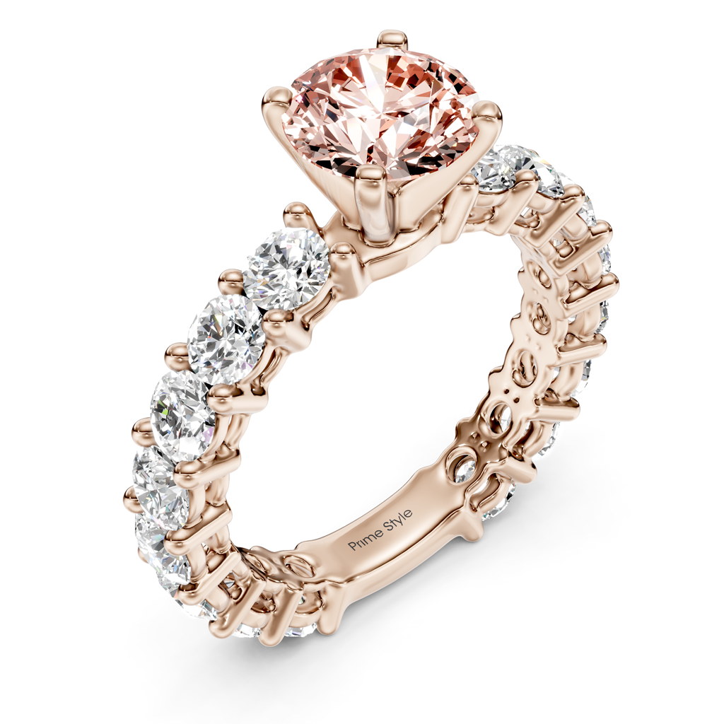 3.25-6.25 CT Round Cut Fancy Pink Diamonds - Engagement Ring