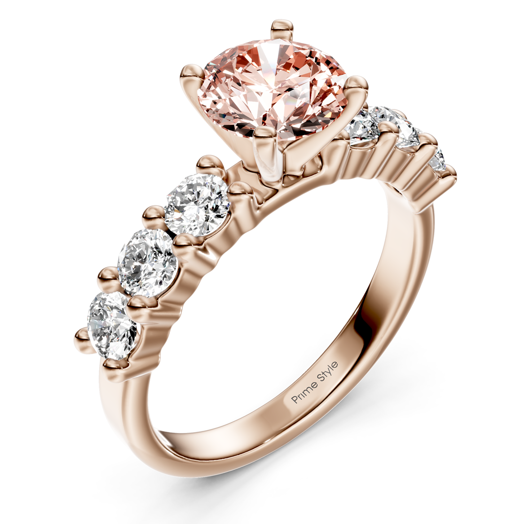 1.90-4.90 CT Round Cut Fancy Pink Diamonds - Engagement Ring