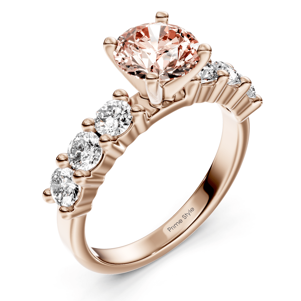 1.90 - 4.90 CT Round Cut Fancy Pink Diamonds - Engagement Ring - Primestyle.com