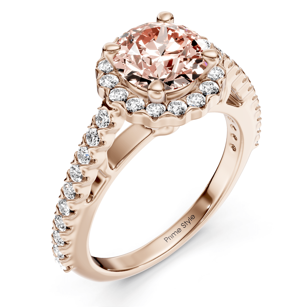 1.35 - 4.35 CT Round Cut Fancy Pink Diamonds - Engagement Ring - Primestyle.com