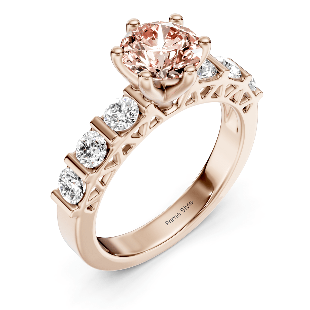 1.60 - 4.60 CT Round Cut Fancy Pink Diamonds - Engagement Ring - Primestyle.com