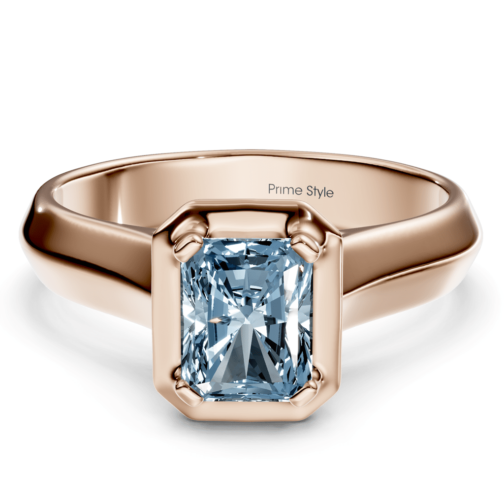 1.02 - 4.02 CT Radiant & Round Cut Fancy Blue Diamonds - Engagement Ring - Primestyle.com