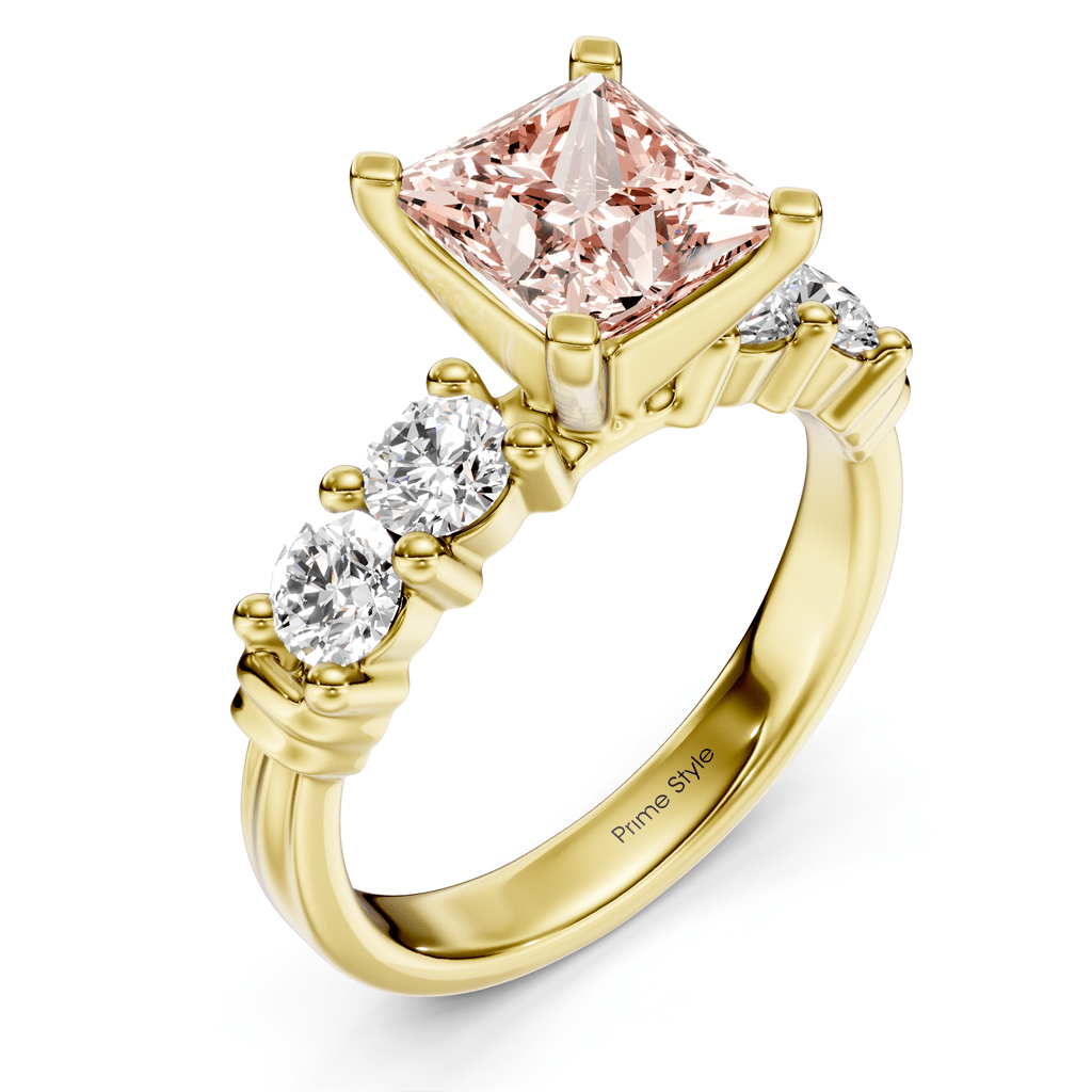 1.60 - 4.60 CT Round Cut Fancy Pink Diamonds - Engagement Ring - Primestyle.com