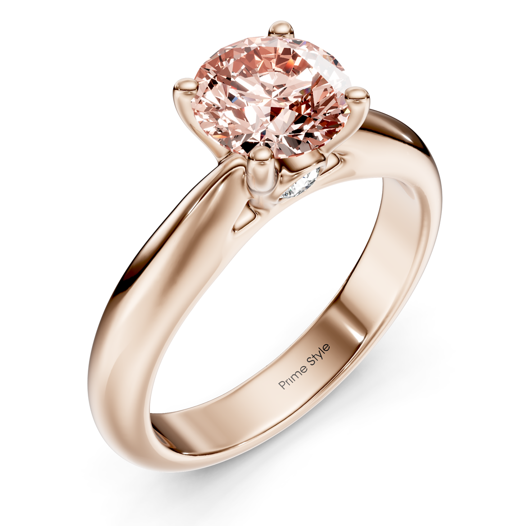1.10-4.10 CT Round Cut Fancy Pink Diamonds - Engagement Ring