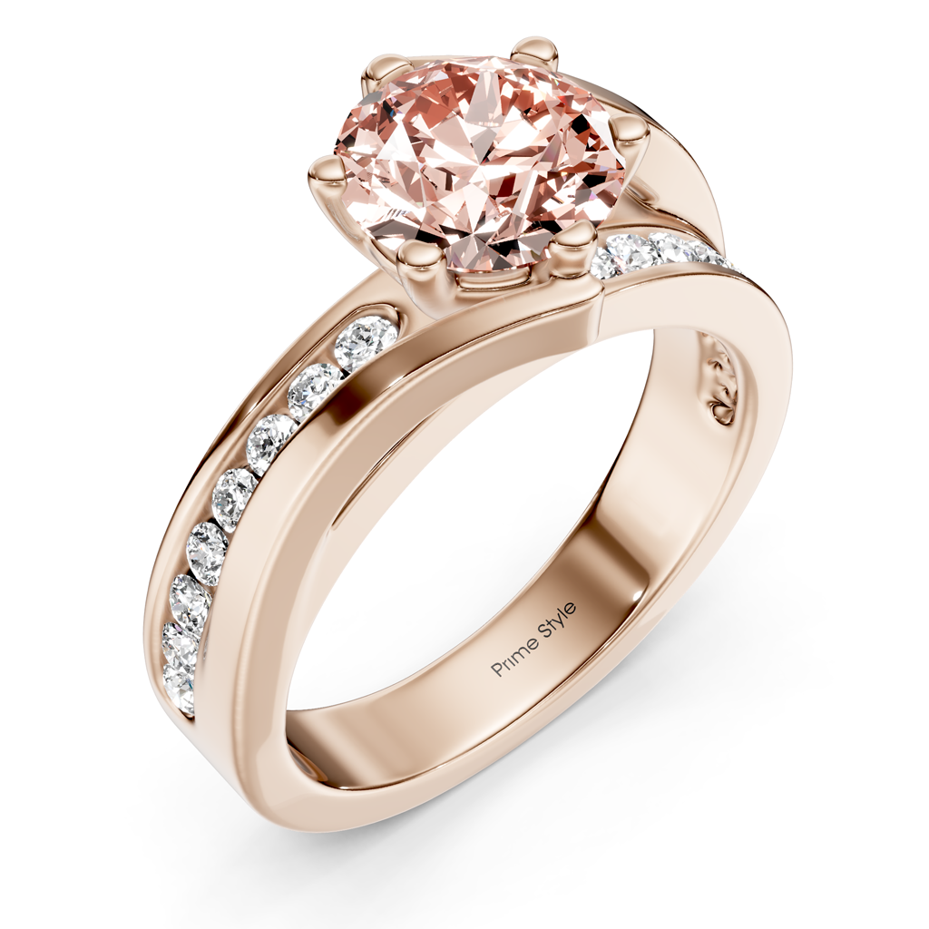 1.35-4.35 CT Round Cut Fancy Pink Diamonds - Engagement Ring