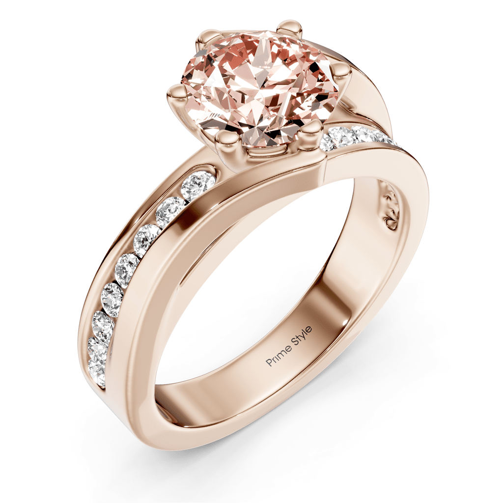 1.35 - 4.35 CT Round Cut Fancy Pink Diamonds - Engagement Ring - Primestyle.com