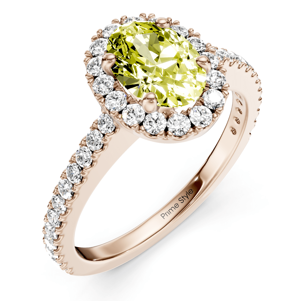 1.37-4.37 CT Oval & Round Cut Fancy Yellow Diamonds - Engagement Ring