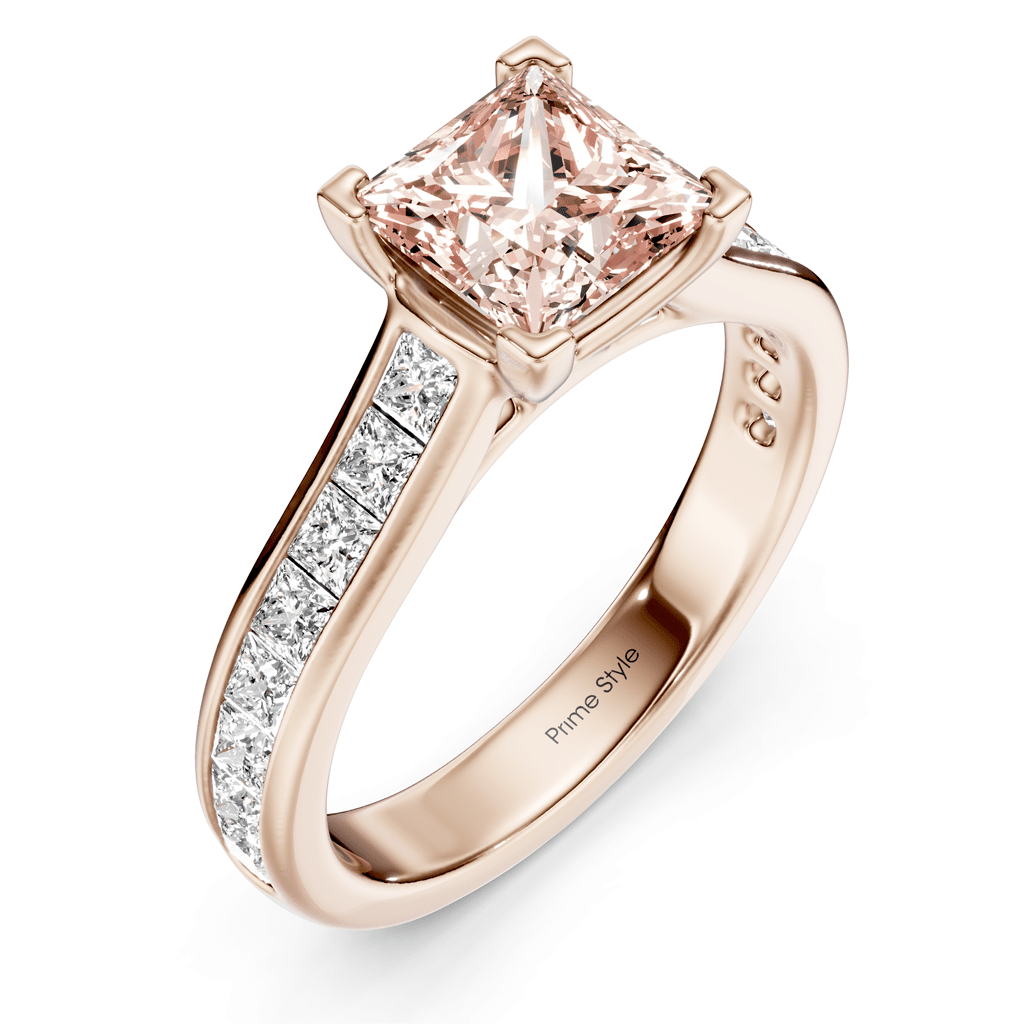 1.80 - 4.80 CT Princess Cut Fancy Pink Diamonds - Engagement Ring - Primestyle.com