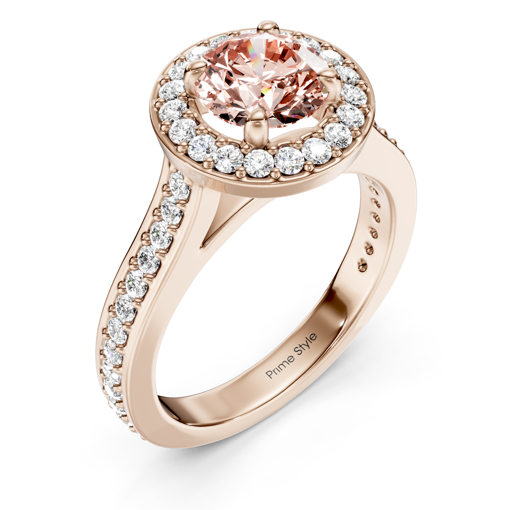 1.35-4.35 CT Round Cut Fancy Pink Diamonds - Engagement Ring