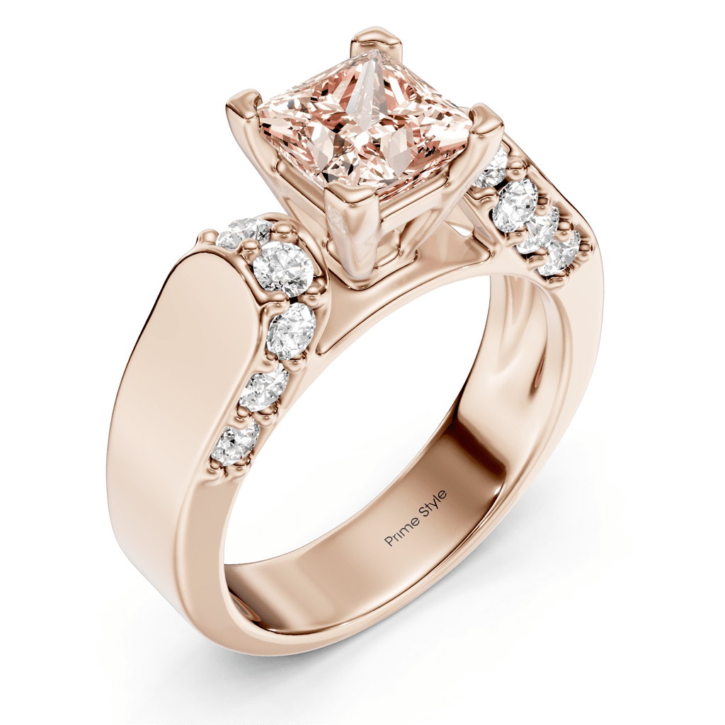 1.65 - 4.65 CT Princess & Round Cut Fancy Pink Diamonds - Engagement Ring - Primestyle.com