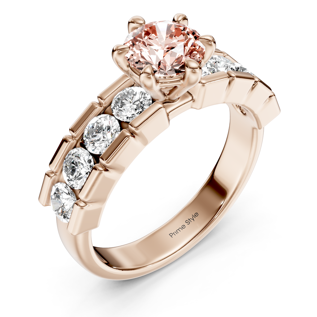 2.05-5.05 CT Round Cut Fancy Pink Diamonds - Engagement Ring