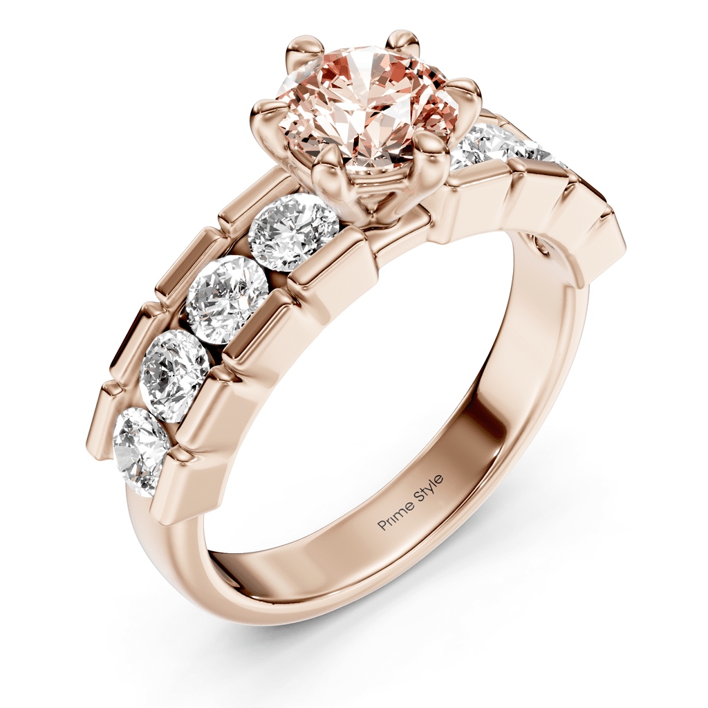 2.05 - 5.05 CT Round Cut Fancy Pink Diamonds - Engagement Ring - Primestyle.com
