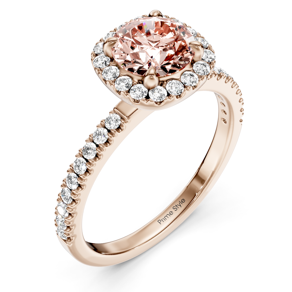 1.40-4.40 CT Round Cut Fancy Pink Diamonds - Engagement Ring