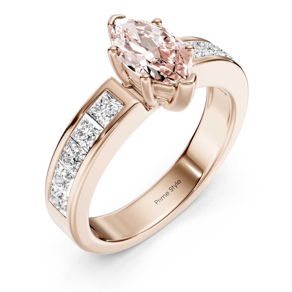 1.90-4.90 CT Princess Cut Fancy Pink Diamonds - Engagement Ring