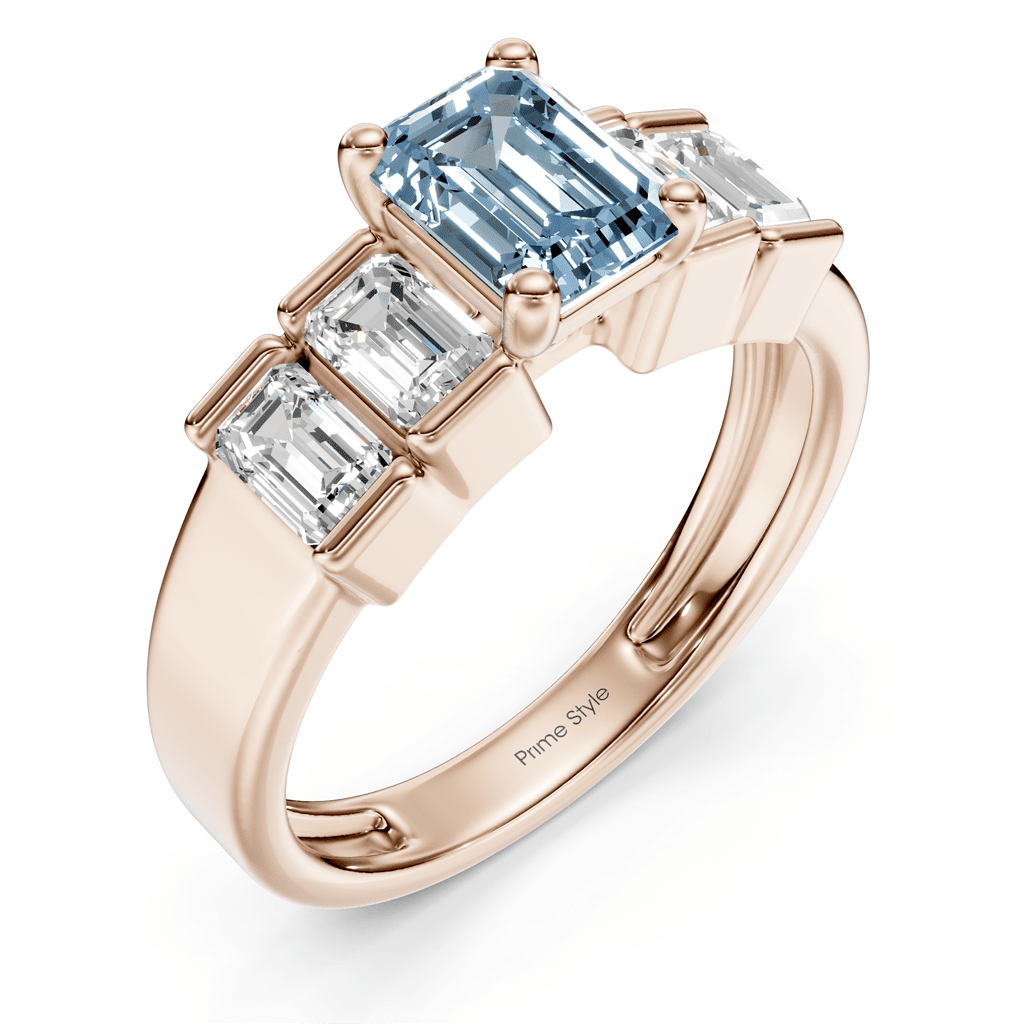 2.30 - 5.30 CT Emerald Cut Fancy Blue Diamonds - Engagement Ring - Primestyle.com