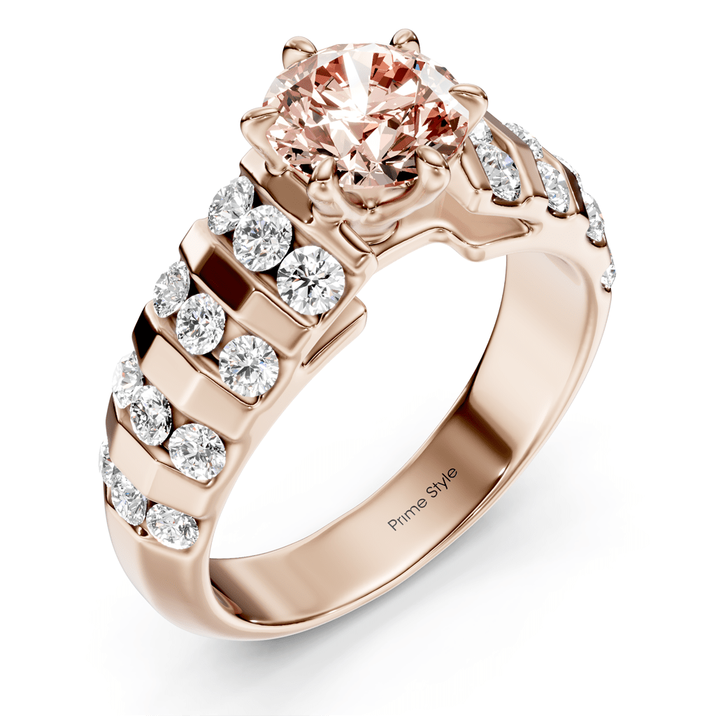 1.75-4.75 CT Round Cut Fancy Pink Diamonds - Engagement Ring