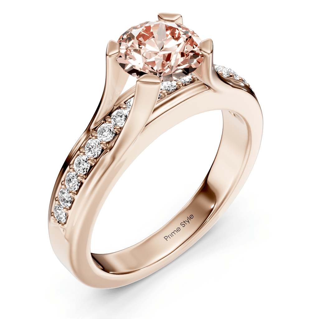 1.25 - 4.25 CT Round Cut Fancy Pink Diamonds - Engagement Ring - Primestyle.com