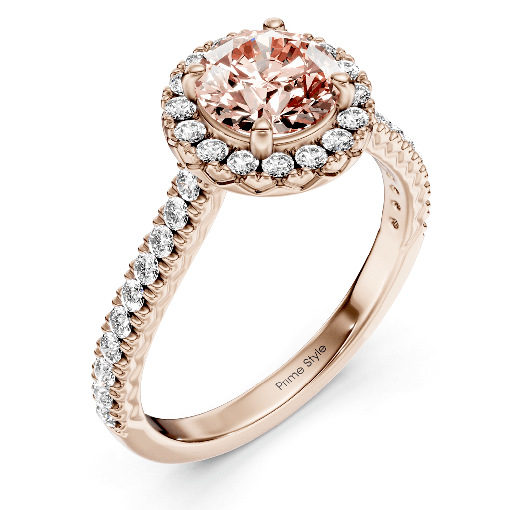 1.45 - 4.45 CT Round Cut Fancy Pink Diamonds - Engagement Ring - Primestyle.com