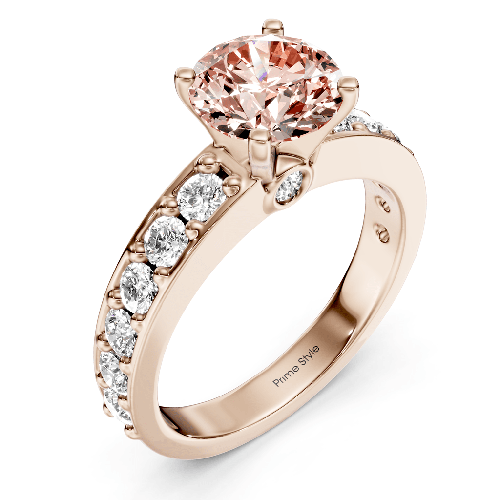 1.80 - 4.80 CT Round Cut Fancy Pink Diamonds - Engagement Ring - Primestyle.com