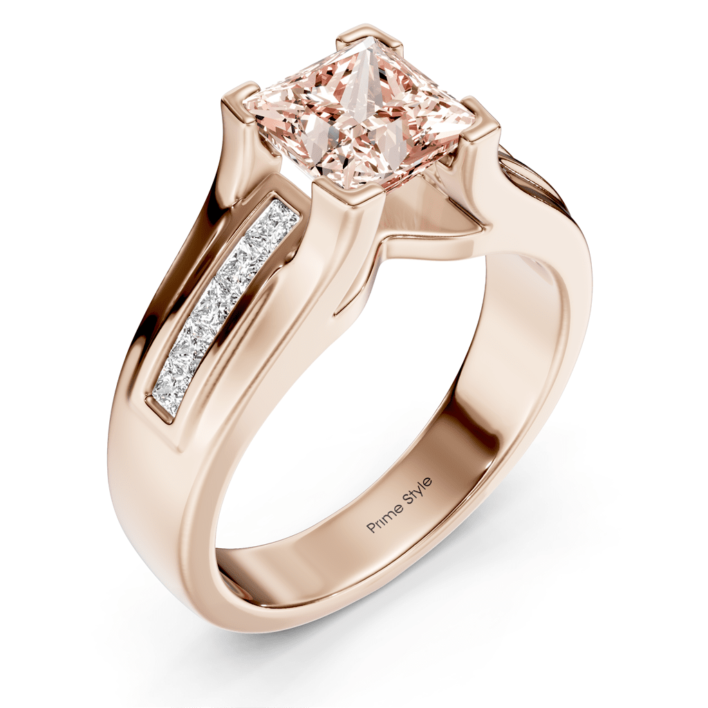 1.35 - 4.35 CT Princess Cut Fancy Pink Diamonds - Engagement Ring - Primestyle.com