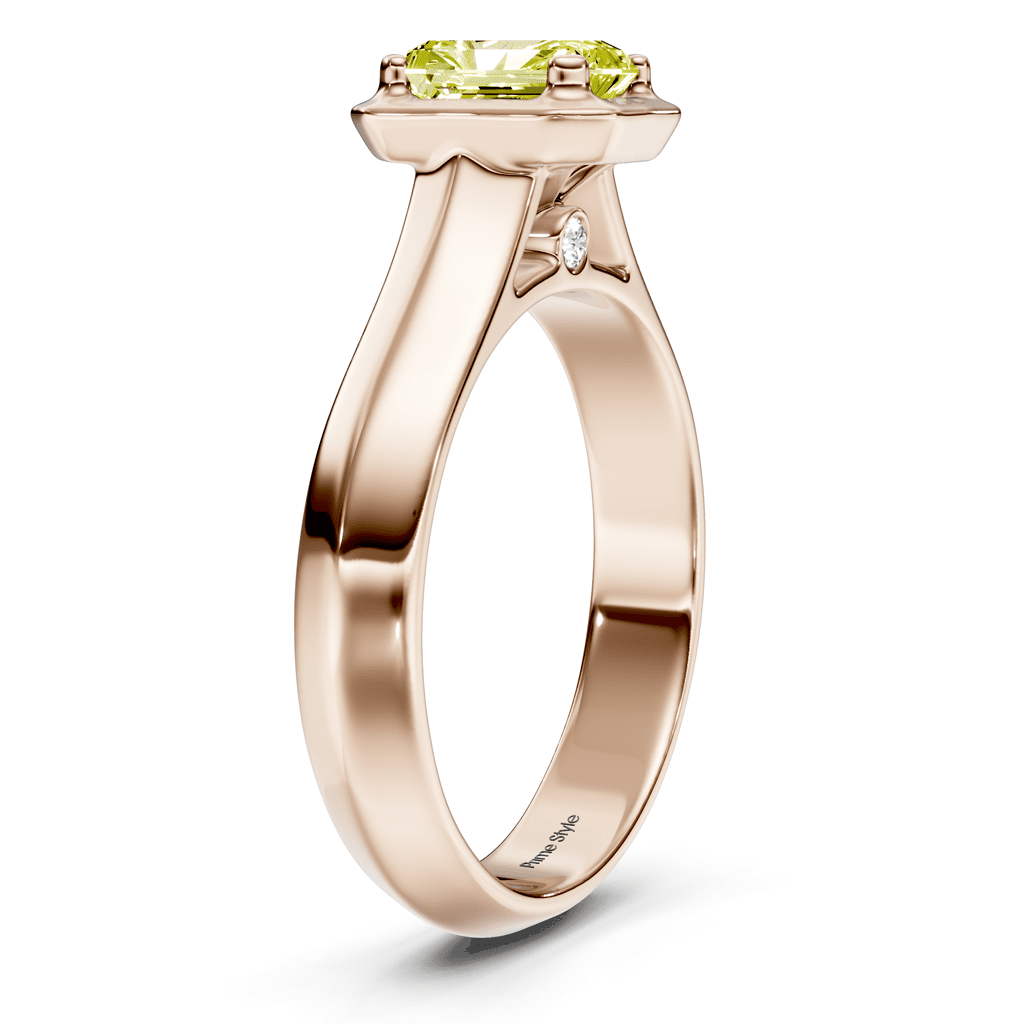 1.02-4.02 CT Radiant & Round Cut Fancy Yellow Diamonds - Engagement Ring