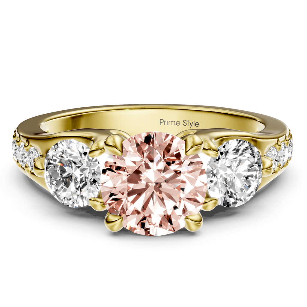 2.05-5.05 CT Round Cut Fancy Pink Diamonds - Engagement Ring