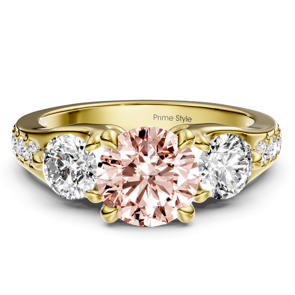 2.05-5.05 CT Round Cut Fancy Pink Diamonds - Engagement Ring