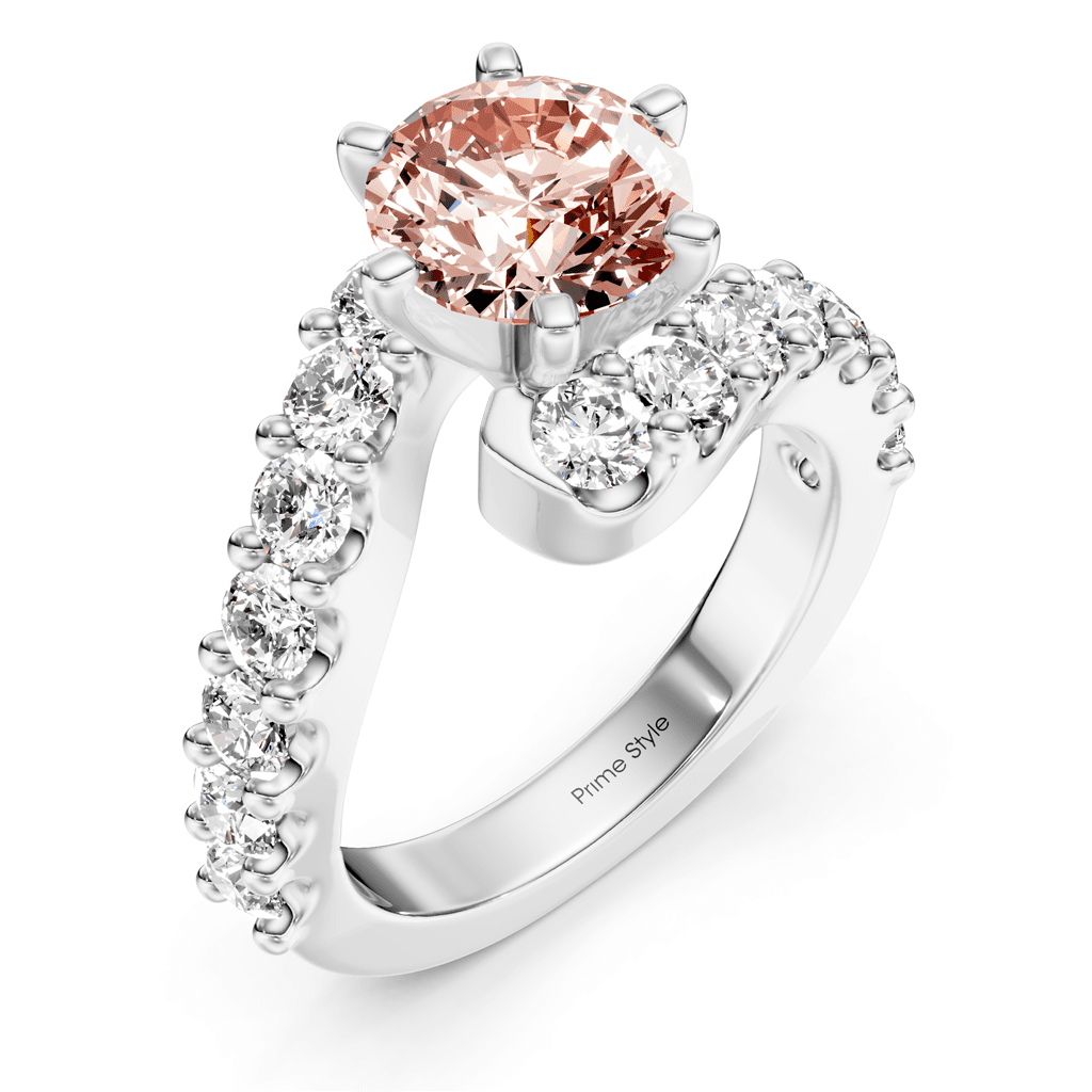 2.30 - 5.30 CT Emerald & Round Cut Fancy Pink Diamonds - Engagement Ring - Primestyle.com