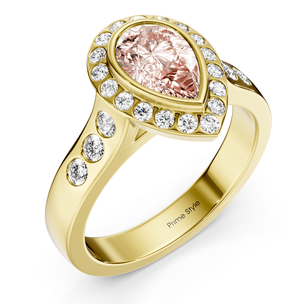 1.38-4.38 CT Pear & Round Cut Fancy Pink Diamonds - Engagement Ring