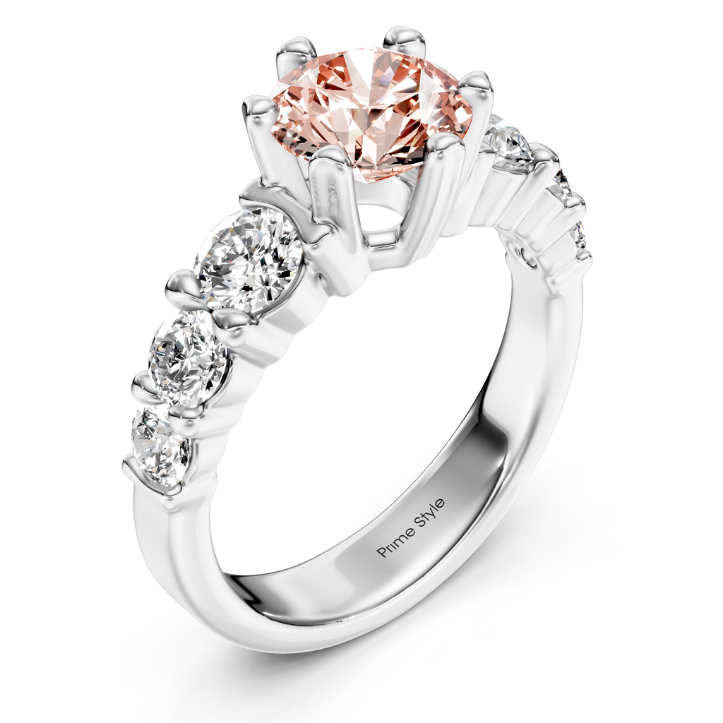 2.05-5.05 CT Round Cut Fancy Pink Diamonds - Engagement Ring