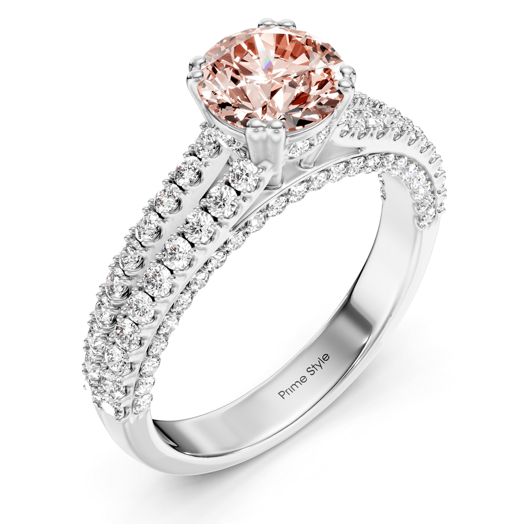 1.70 - 4.70 CT Round Cut Fancy Pink Diamonds - Engagement Ring - Primestyle.com