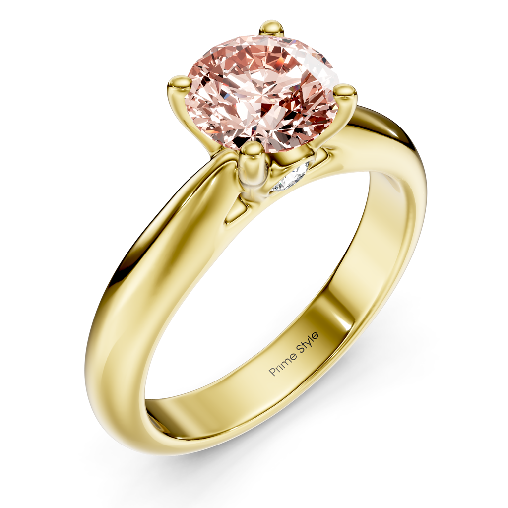1.10-4.10 CT Round Cut Fancy Pink Diamonds - Engagement Ring