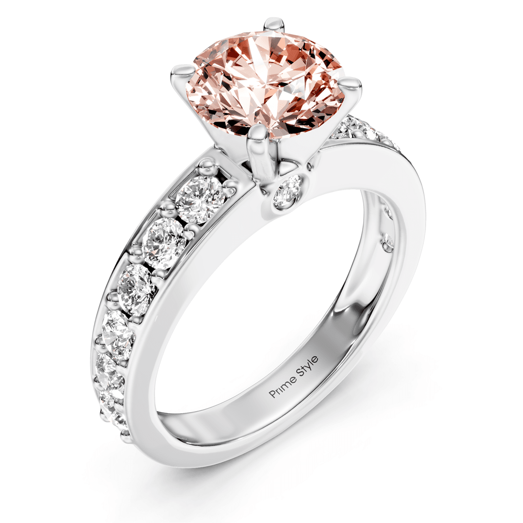 1.80 - 4.80 CT Princess & Round Cut Fancy Pink Diamonds - Engagement Ring - Primestyle.com