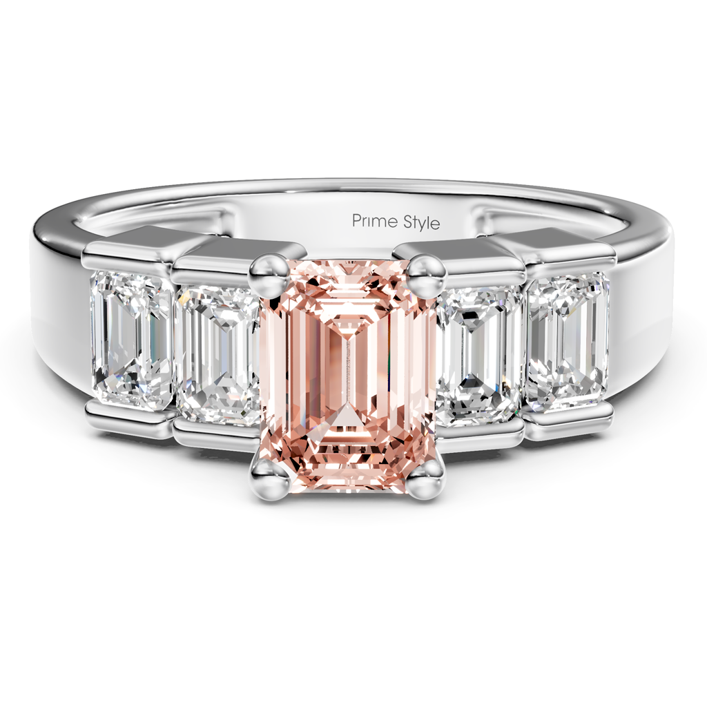 2.30-5.30 CT Emerald Cut Fancy Pink Diamonds - Engagement Ring