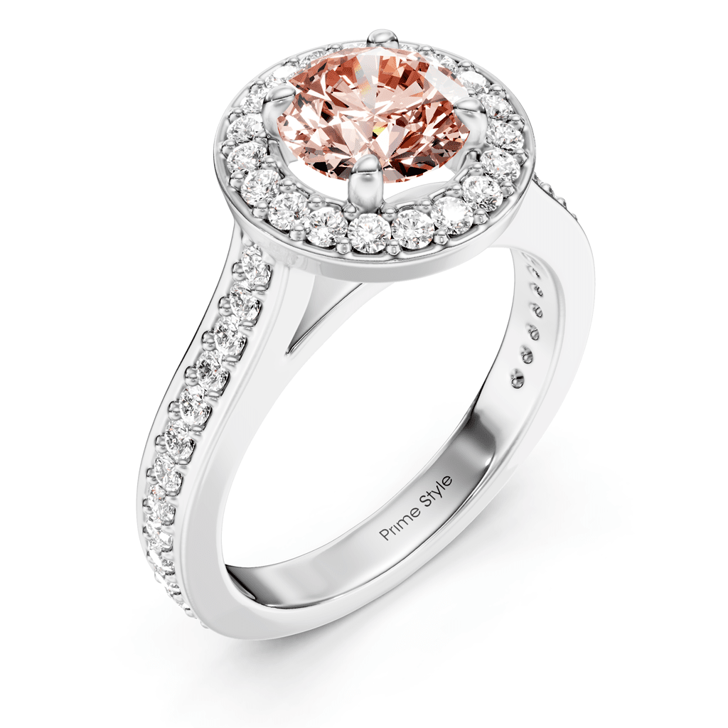 1.35 - 4.35 CT Round Cut Fancy Pink Diamonds - Engagement Ring - Primestyle.com