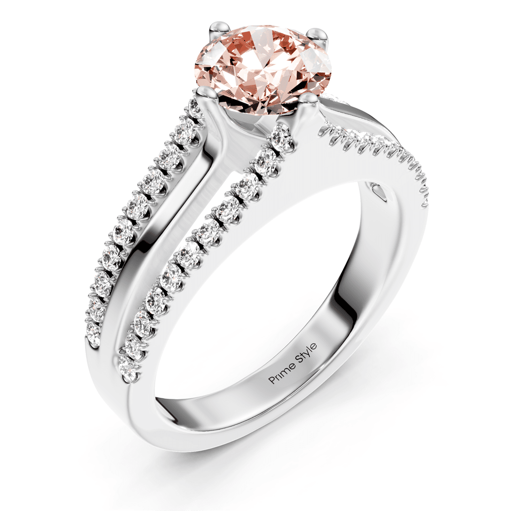 1.45 - 4.45 CT Round Cut Fancy Pink Diamonds - Engagement Ring - Primestyle.com