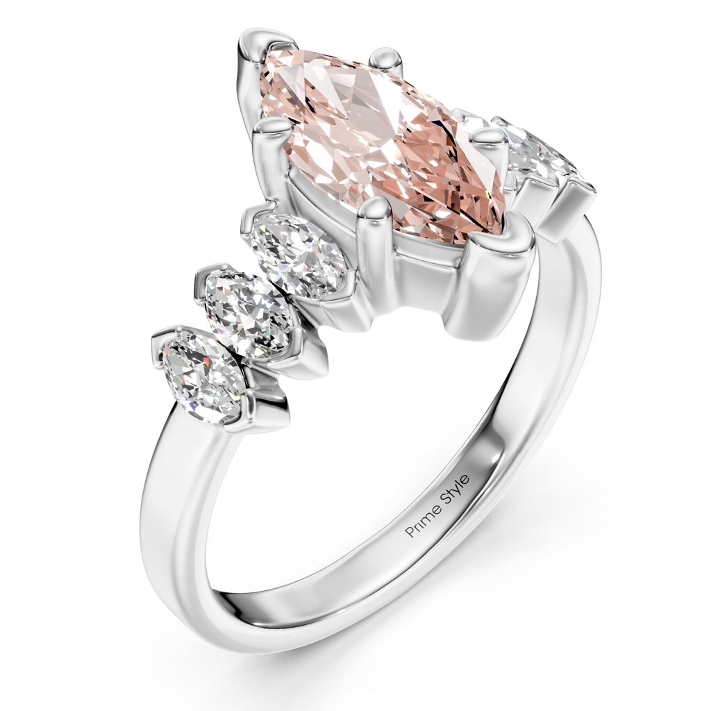 2.00-5.00 CT Marquise Cut Fancy Pink Diamonds - Engagement Ring