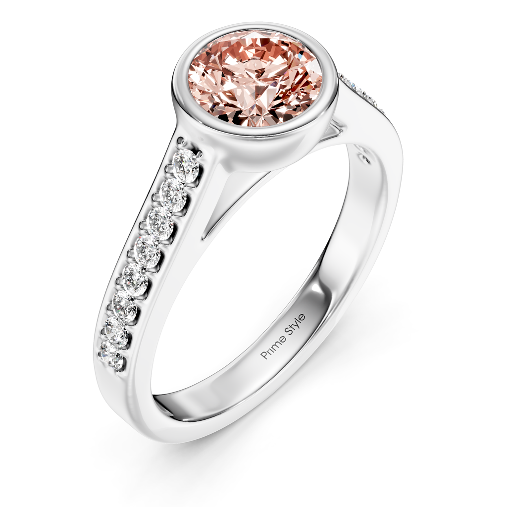 1.20-4.20 CT Round Cut Fancy Pink Diamonds - Engagement Ring