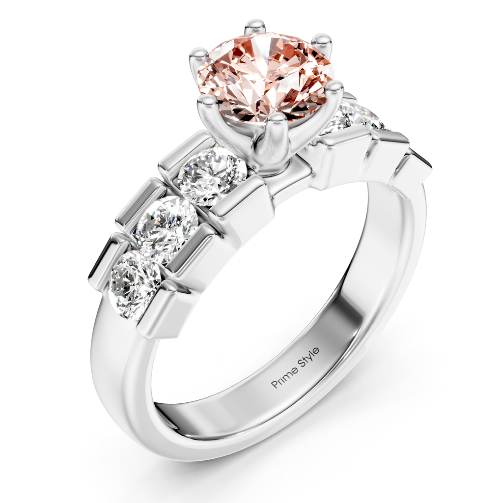 1.85-4.85 CT Round Cut Fancy Pink Diamonds - Engagement Ring