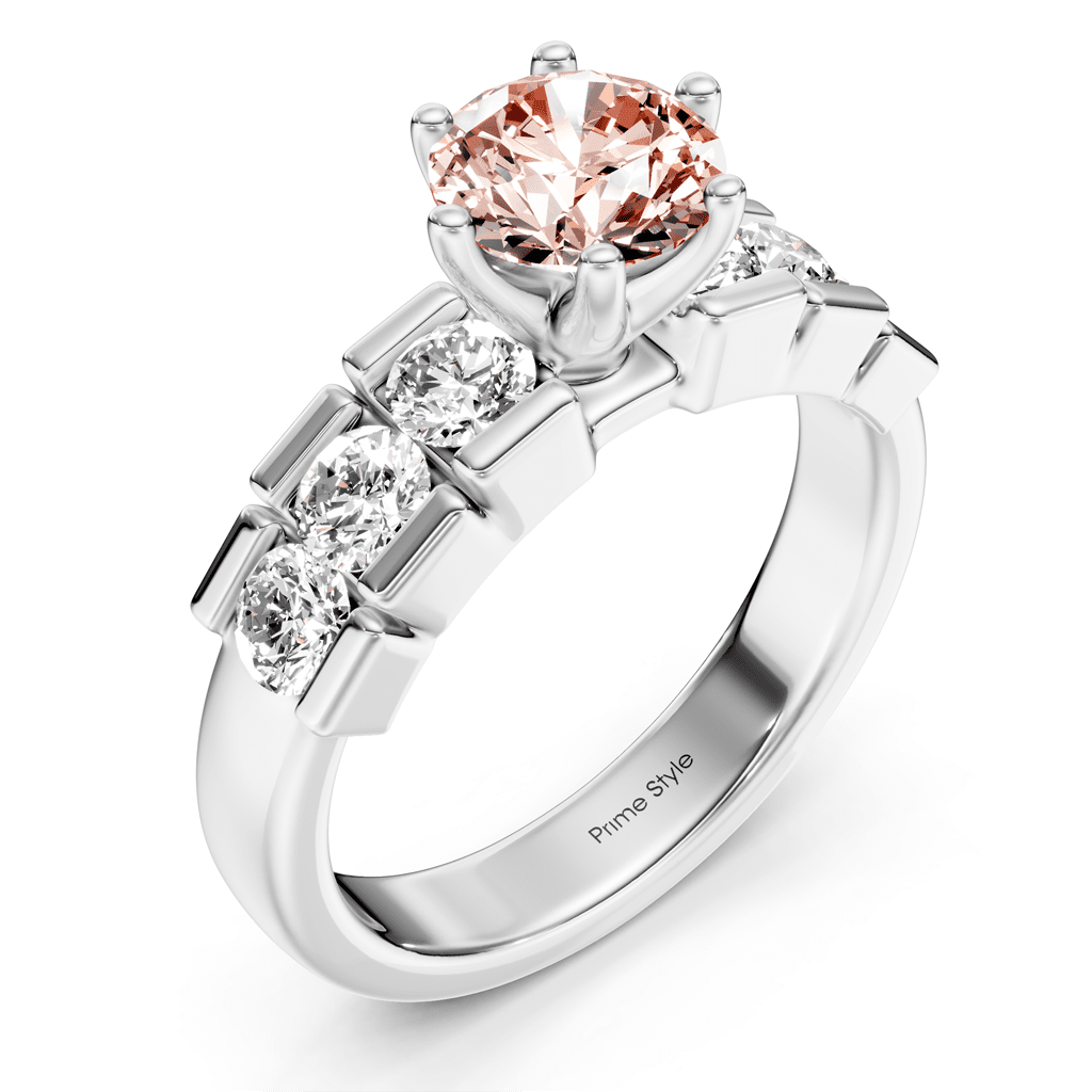 1.85 - 4.85 CT Round Cut Fancy Pink Diamonds - Engagement Ring - Primestyle.com