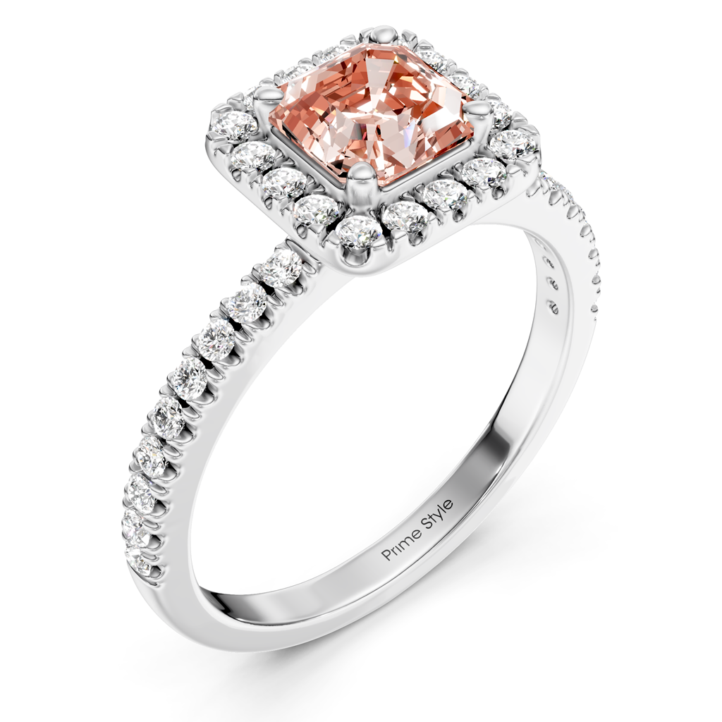 1.45-4.45 CT Ascher & Round Cut Fancy Pink Diamonds - Engagement Ring