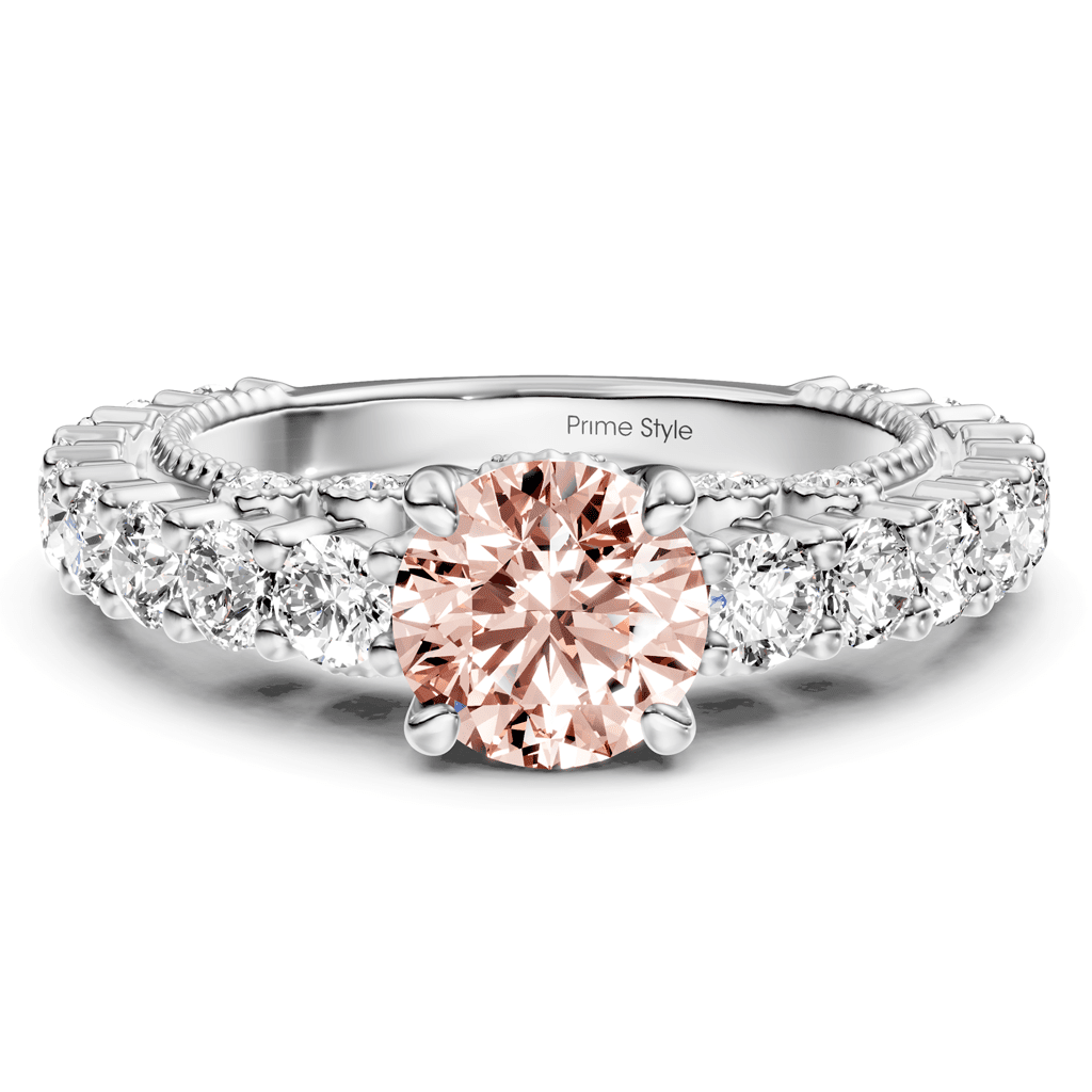 2.70 - 5.70 CT Round Cut Fancy Pink Diamonds - Engagement Ring - Primestyle.com