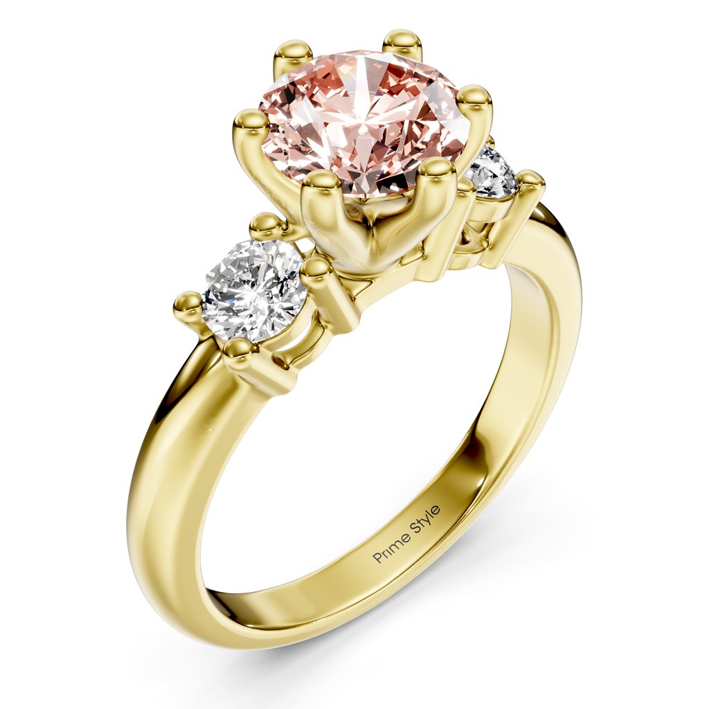 1.40-4.40 CT Round Cut Fancy Pink Diamonds - Engagement Ring