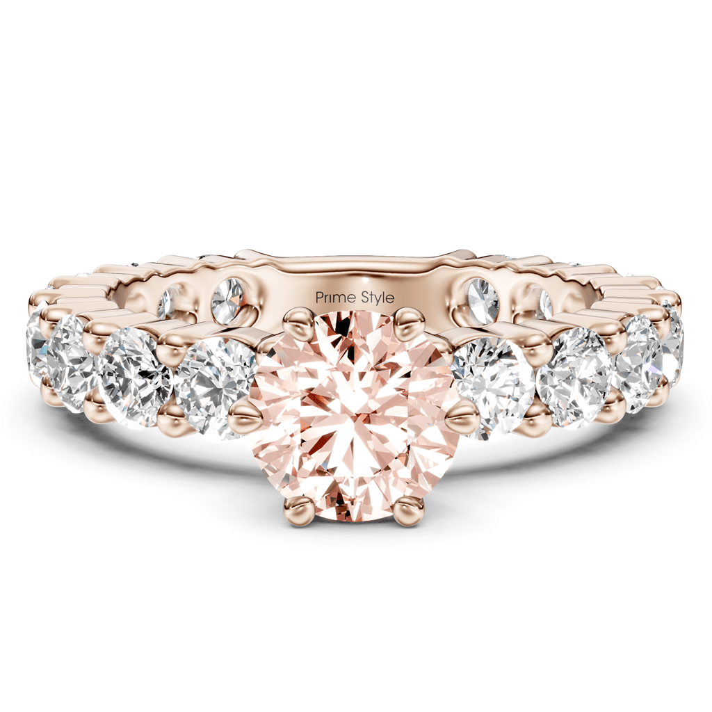 3.40 - 6.40 CT Emerald & Round Cut Fancy Pink Diamonds - Engagement Ring - Primestyle.com