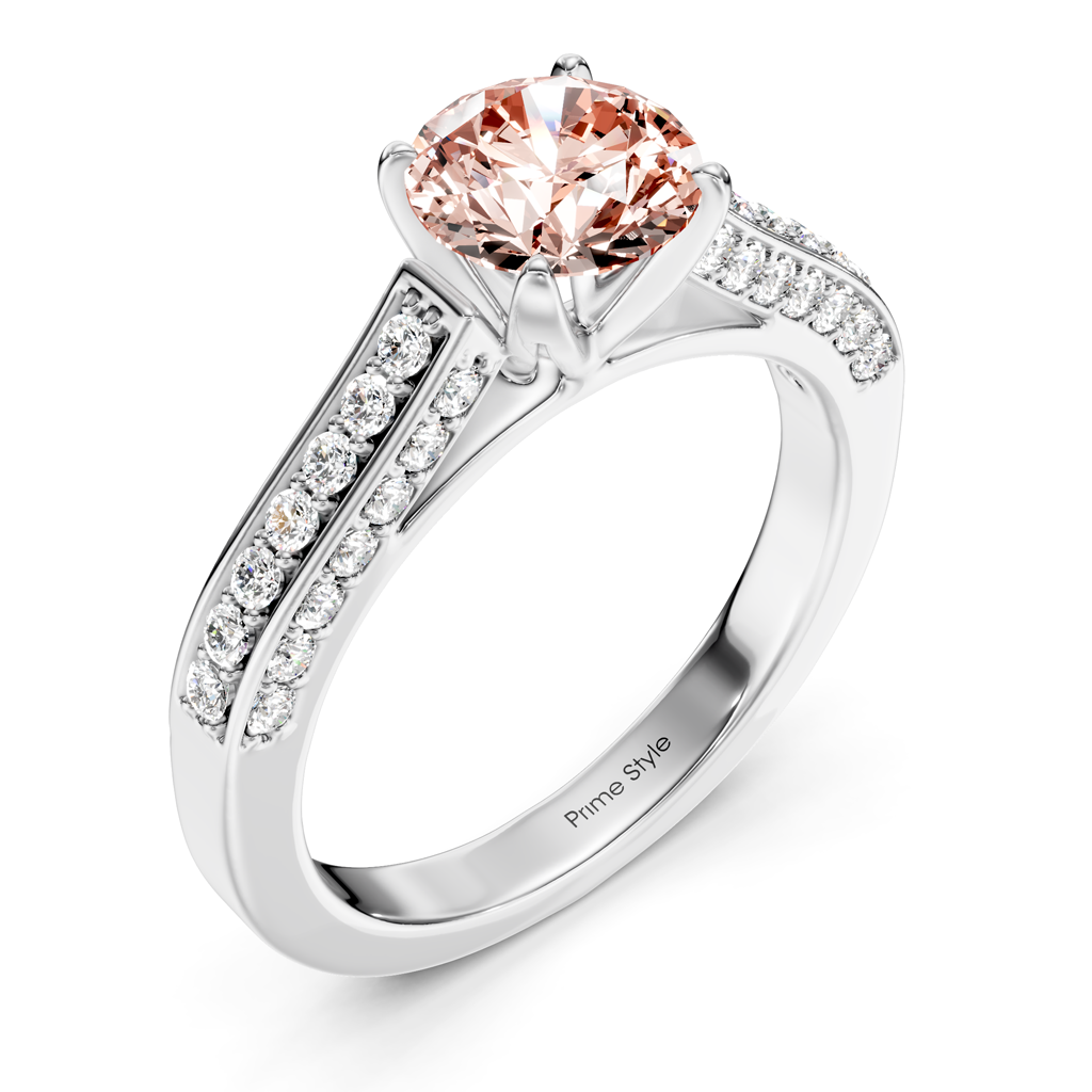 1.40-4.40 CT Round Cut Fancy Pink Diamonds - Engagement Ring